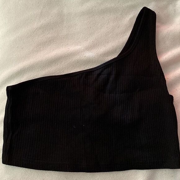 Princess Polly BELLANTE ONE SHOULDER TOP BLACK US 8 - Picture 5 of 6